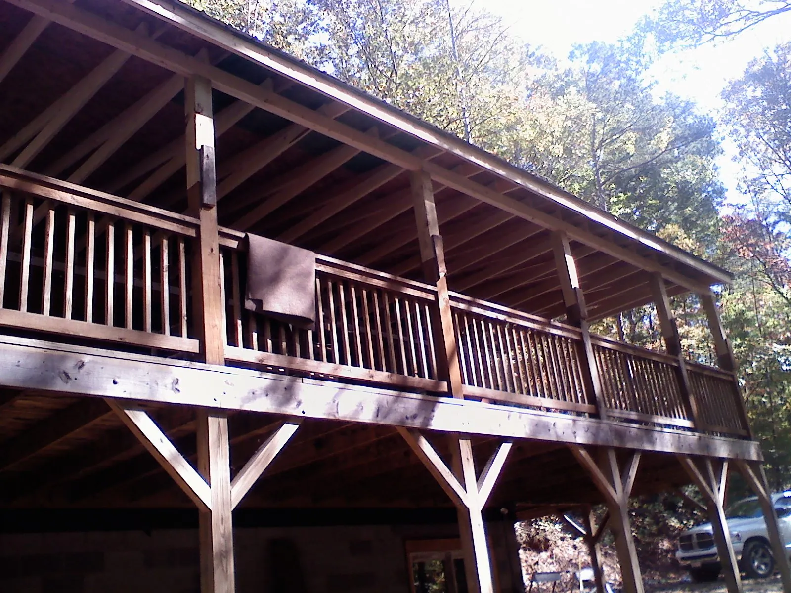 Timber framing under a new elevated porch and deck — Roof Leak Repair in Rosharon by Roofing Brothers